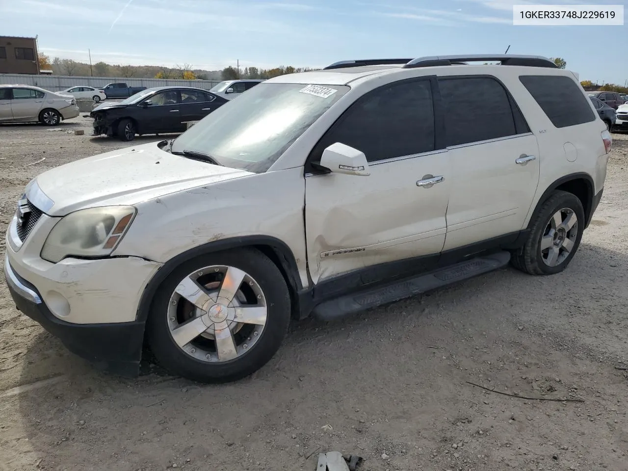 2008 GMC Acadia Slt-2 VIN: 1GKER33748J229619 Lot: 77552374