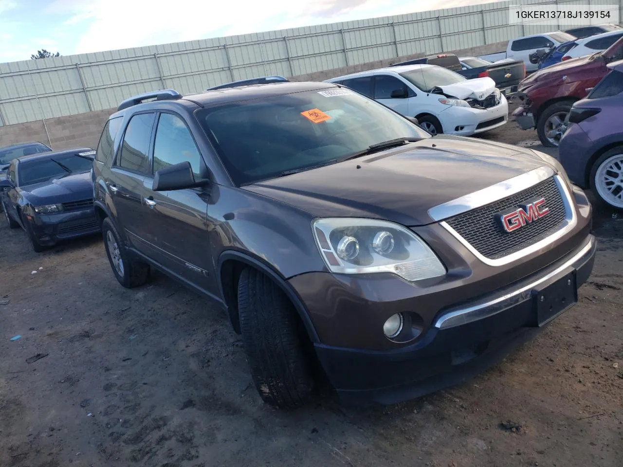 2008 GMC Acadia Sle VIN: 1GKER13718J139154 Lot: 79923014