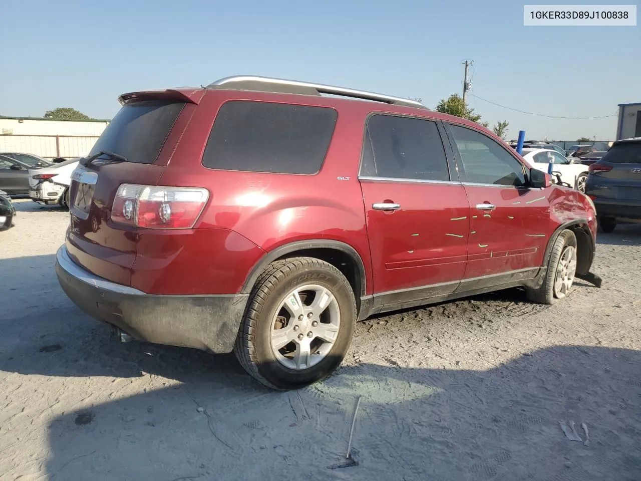 2009 GMC Acadia Slt-2 VIN: 1GKER33D89J100838 Lot: 75453084