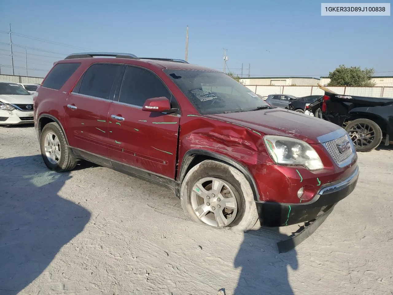 2009 GMC Acadia Slt-2 VIN: 1GKER33D89J100838 Lot: 75453084