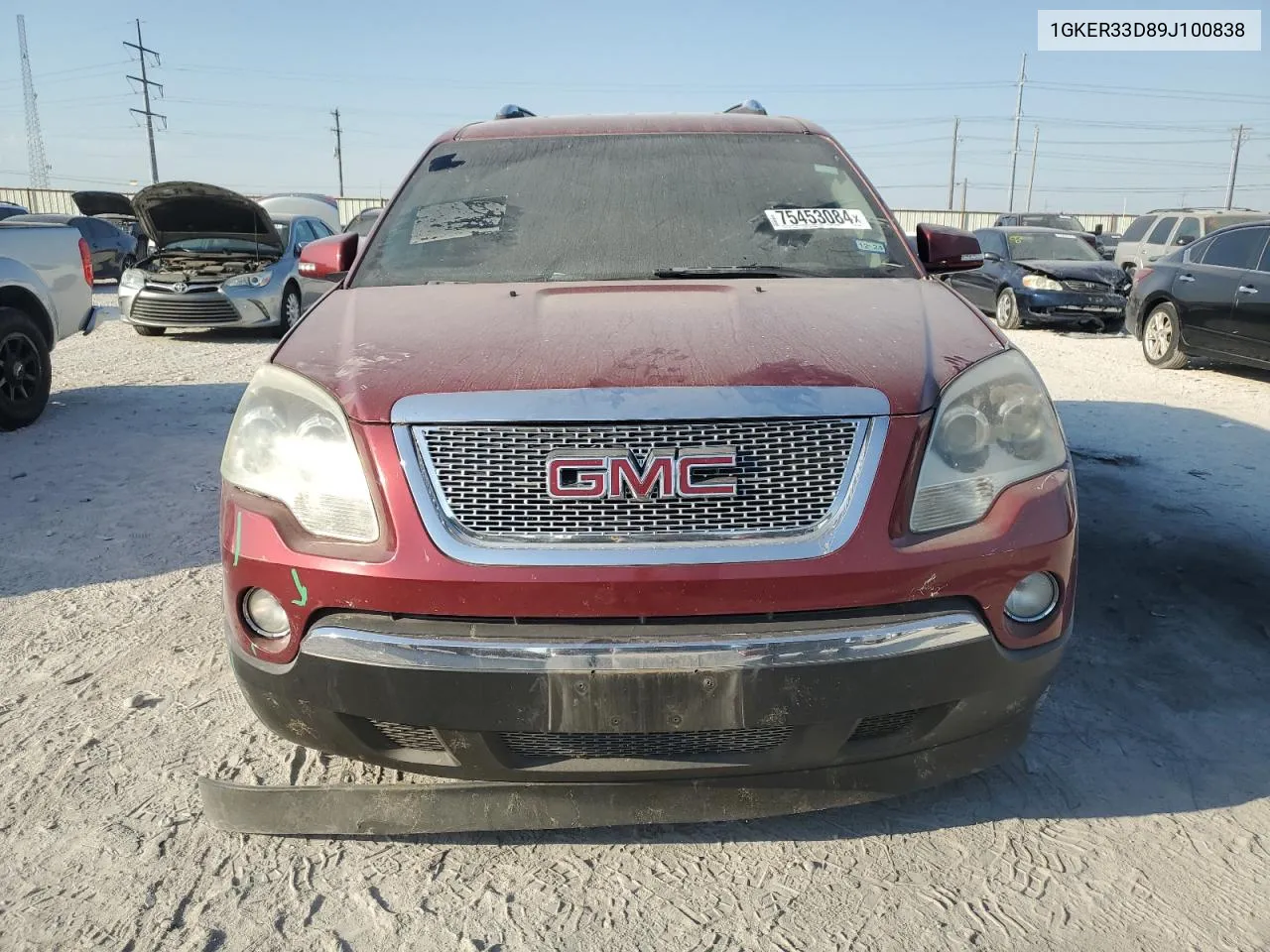 2009 GMC Acadia Slt-2 VIN: 1GKER33D89J100838 Lot: 75453084