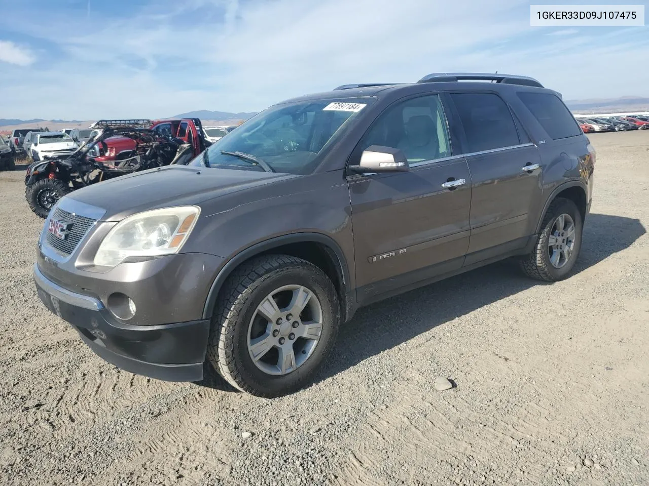 2009 GMC Acadia Slt-2 VIN: 1GKER33D09J107475 Lot: 77897184