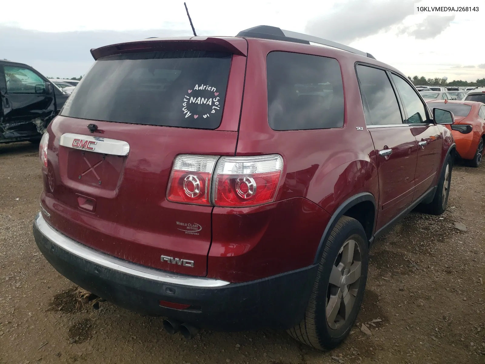 1GKLVMED9AJ268143 2010 GMC Acadia Slt-1