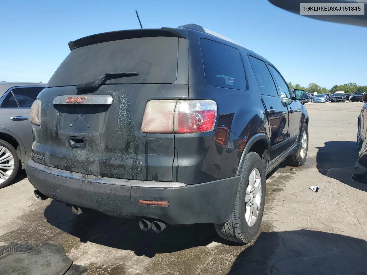 2010 GMC Acadia Sl VIN: 1GKLRKED3AJ151845 Lot: 69781604