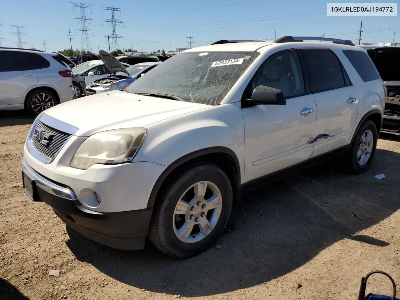 2010 GMC Acadia Sle VIN: 1GKLRLED0AJ194772 Lot: 69933134