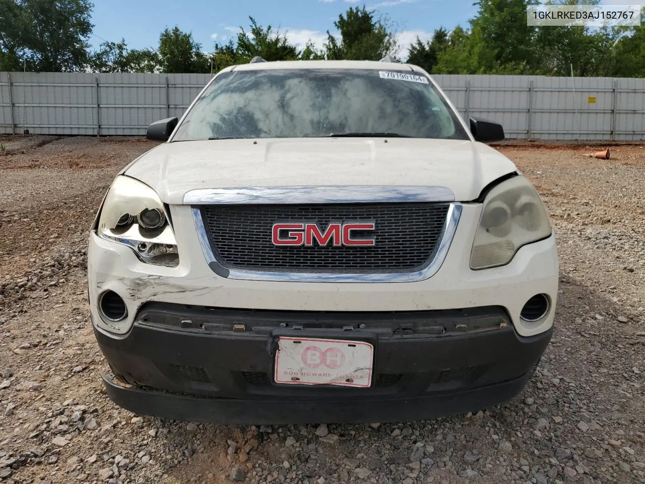 2010 GMC Acadia Sl VIN: 1GKLRKED3AJ152767 Lot: 70190164