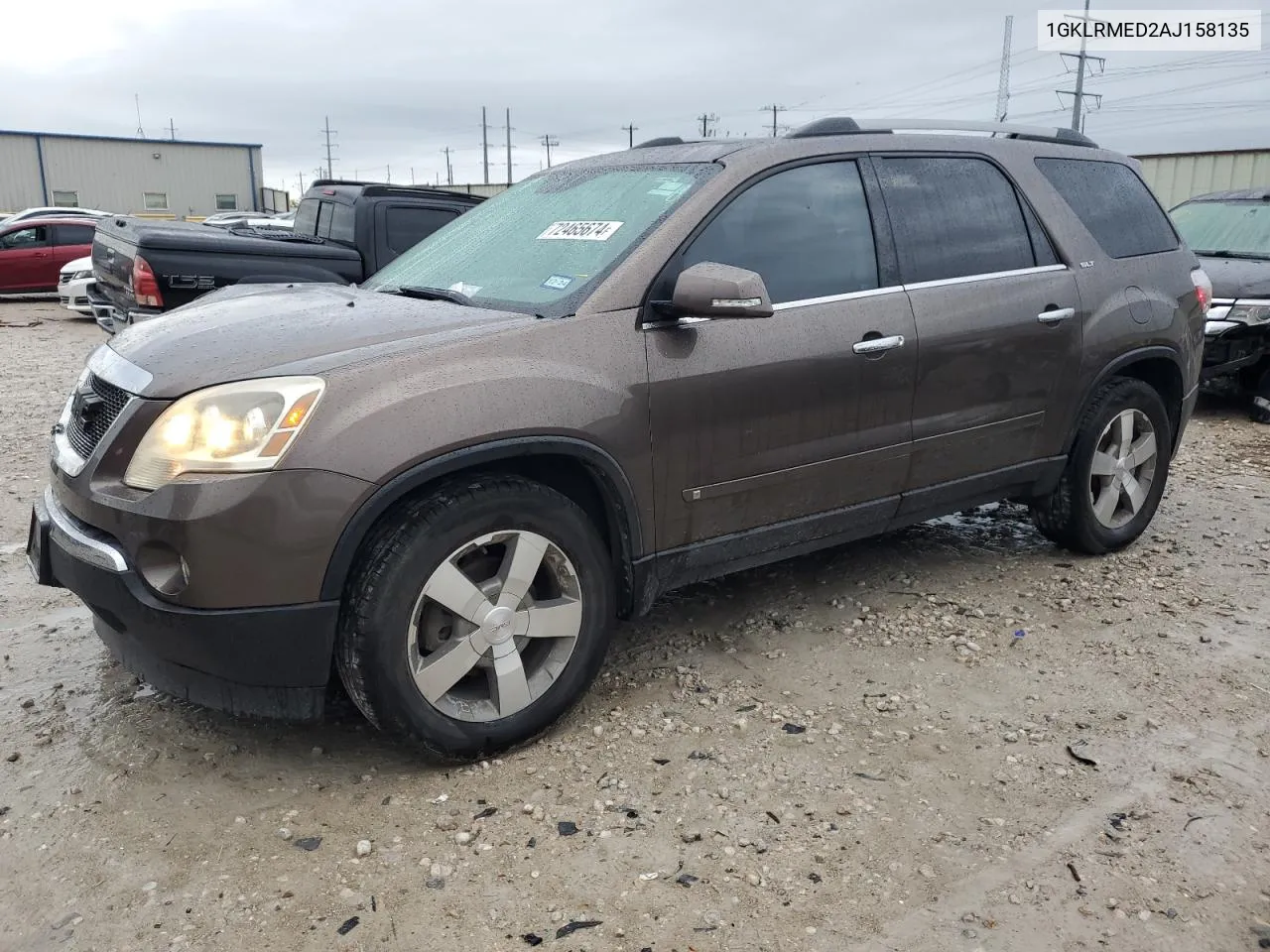 2010 GMC Acadia Slt-1 VIN: 1GKLRMED2AJ158135 Lot: 72465674