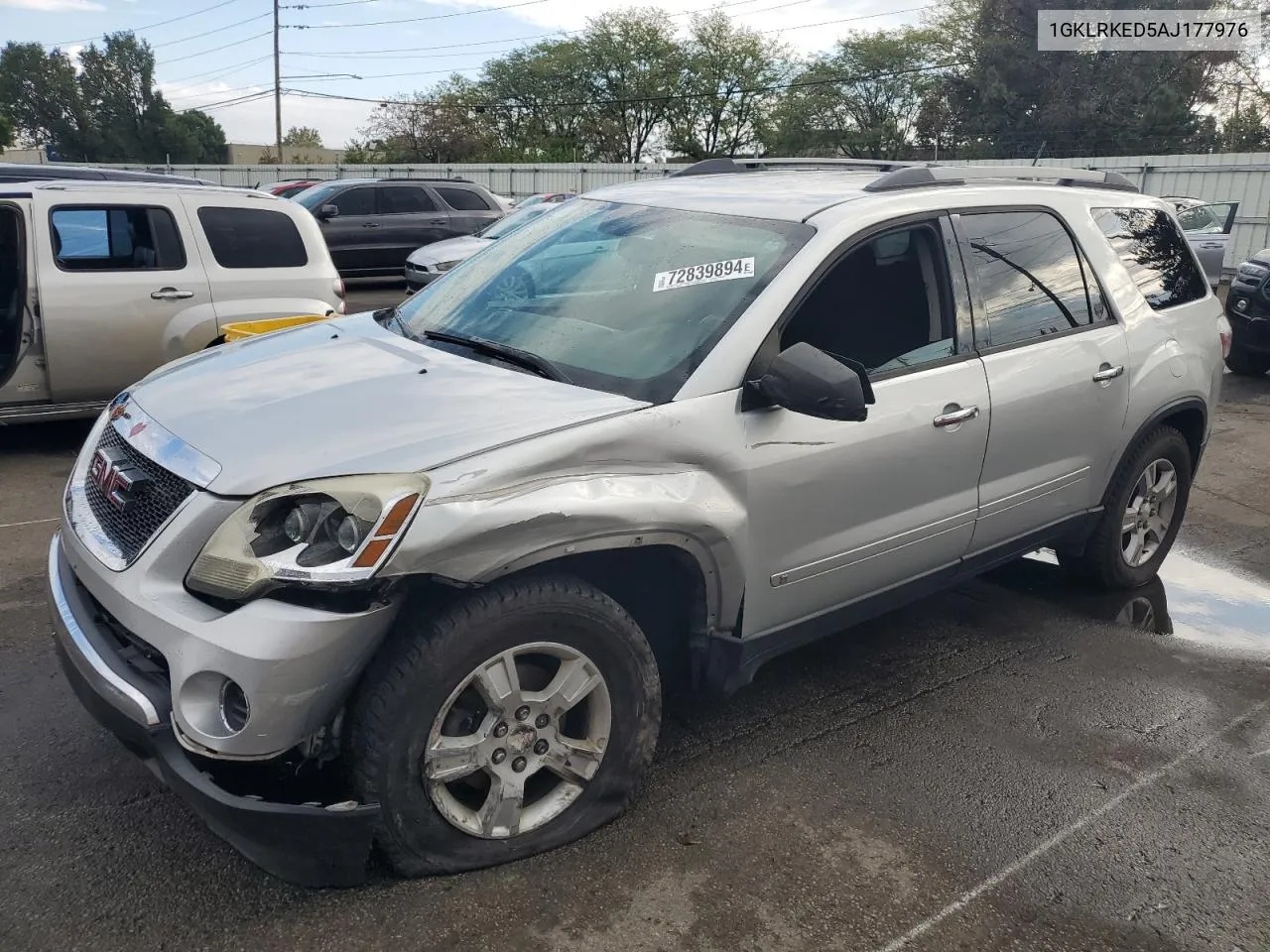 2010 GMC Acadia Sl VIN: 1GKLRKED5AJ177976 Lot: 72839894