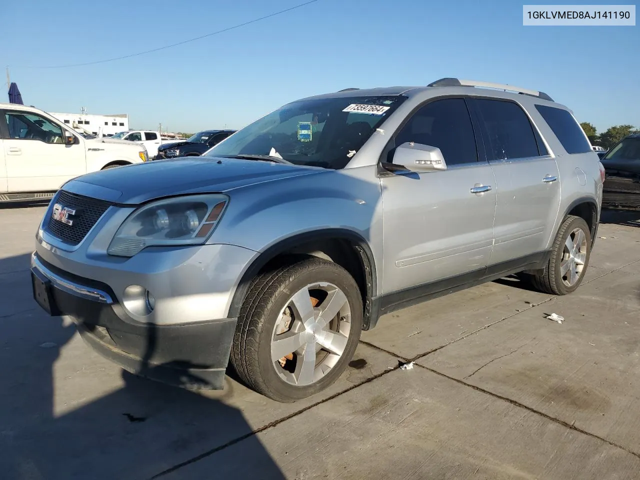 2010 GMC Acadia Slt-1 VIN: 1GKLVMED8AJ141190 Lot: 73597664