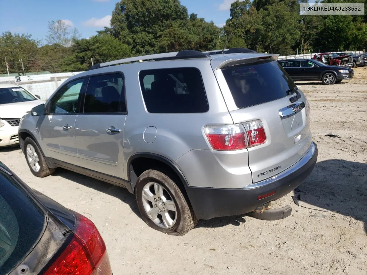 2010 GMC Acadia Sl VIN: 1GKLRKED4AJ233552 Lot: 74093524