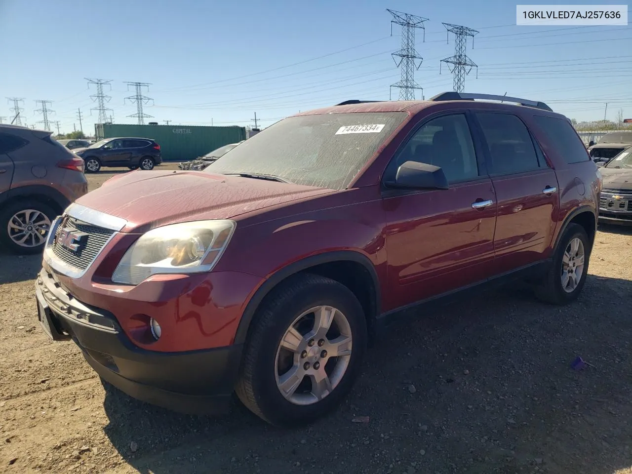 1GKLVLED7AJ257636 2010 GMC Acadia Sle