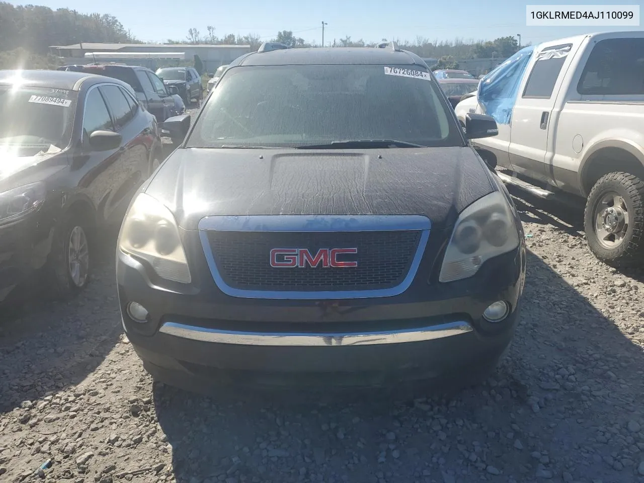 2010 GMC Acadia Slt-1 VIN: 1GKLRMED4AJ110099 Lot: 76726084