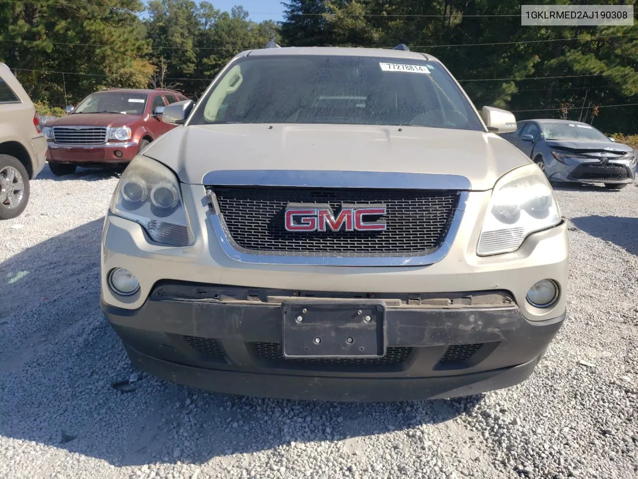 2010 GMC Acadia Slt-1 VIN: 1GKLRMED2AJ190308 Lot: 77278814