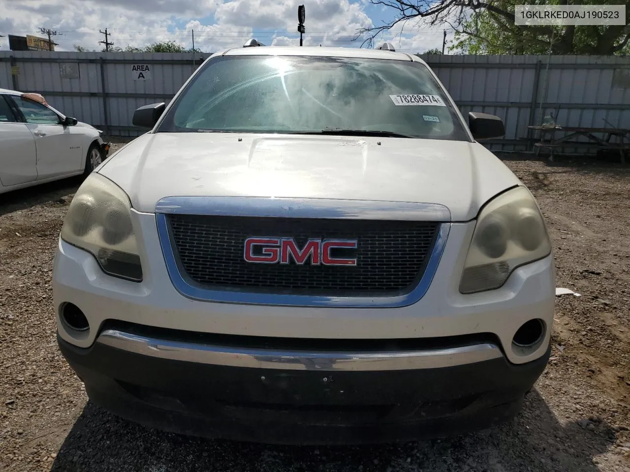 2010 GMC Acadia Sl VIN: 1GKLRKED0AJ190523 Lot: 78288474