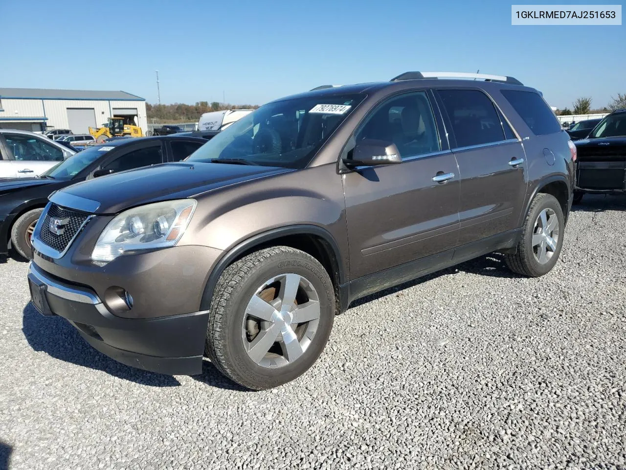 2010 GMC Acadia Slt-1 VIN: 1GKLRMED7AJ251653 Lot: 79276974