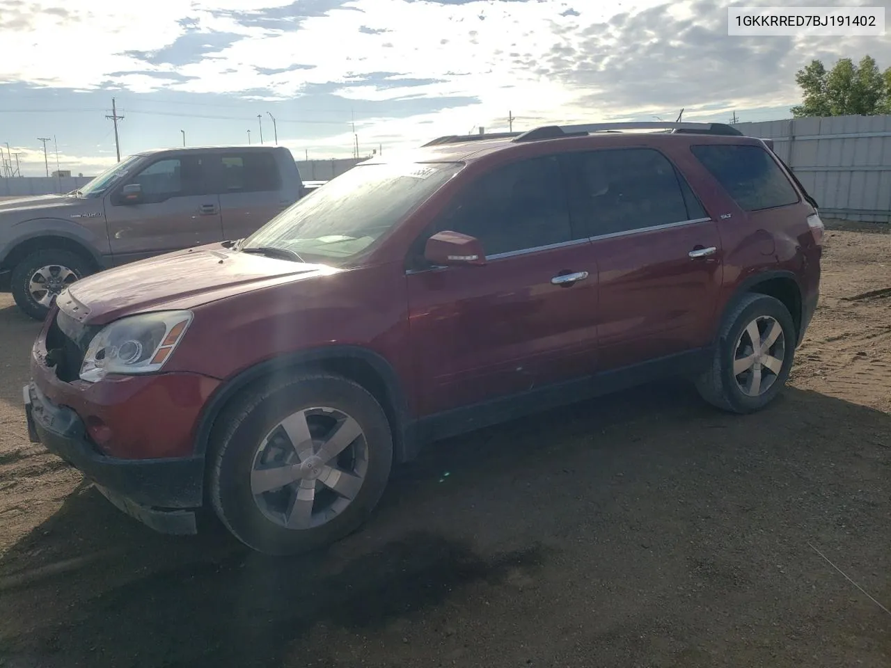 2011 GMC Acadia Slt-1 VIN: 1GKKRRED7BJ191402 Lot: 71763854