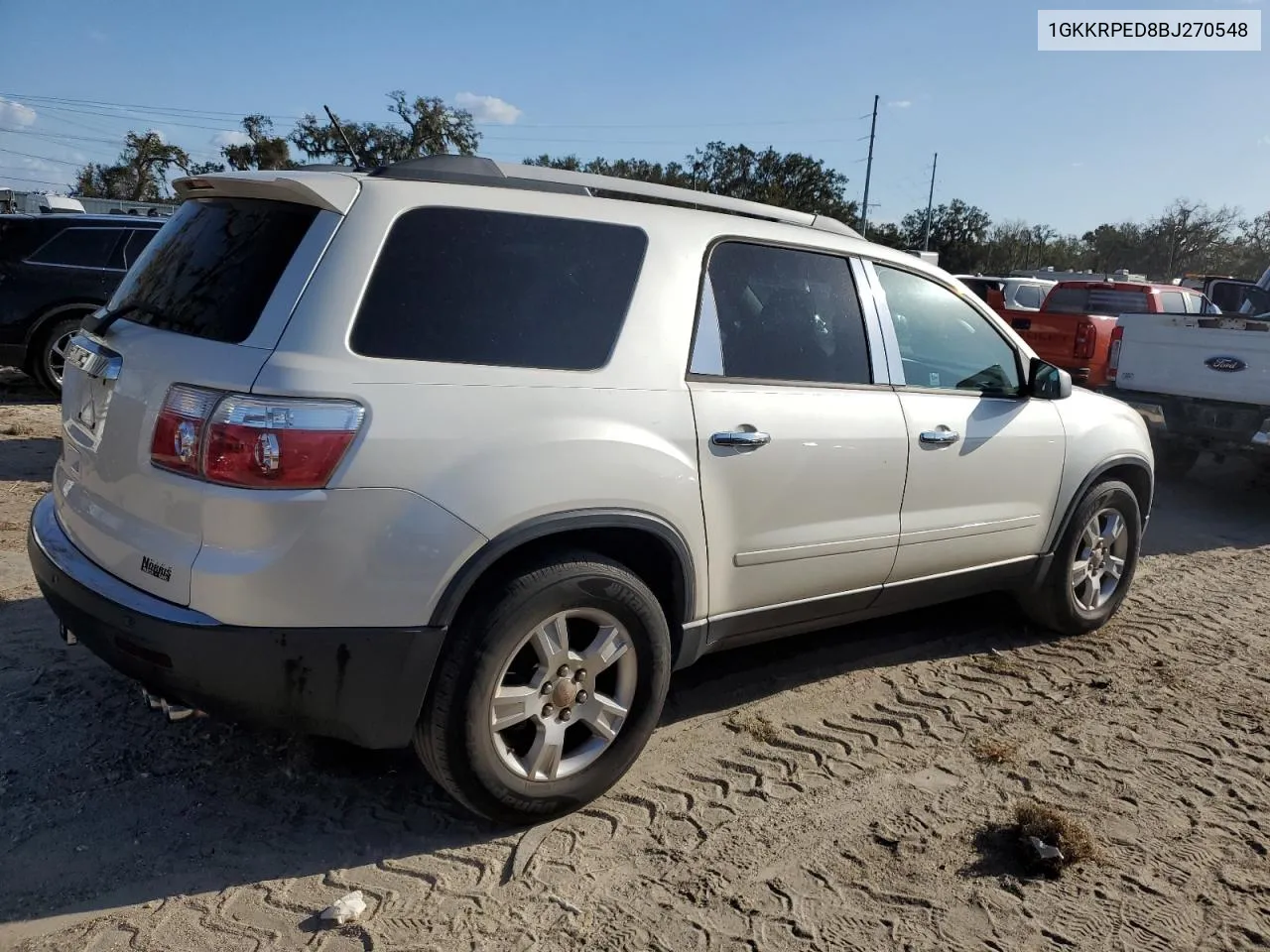 2011 GMC Acadia Sle VIN: 1GKKRPED8BJ270548 Lot: 74909014