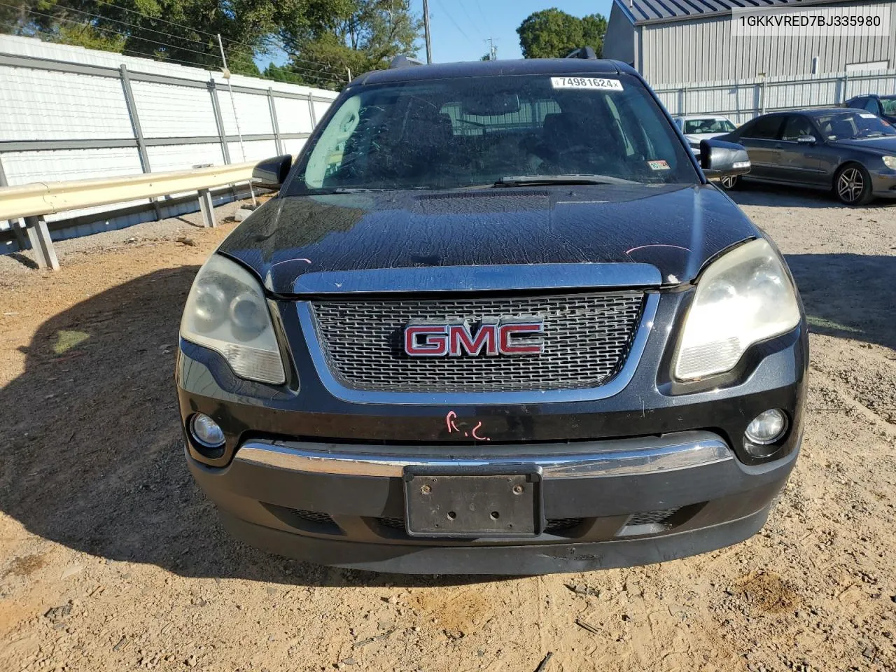 2011 GMC Acadia Slt-1 VIN: 1GKKVRED7BJ335980 Lot: 74981624