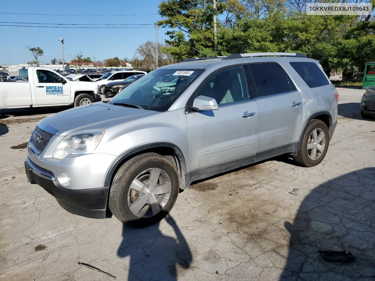 2011 GMC Acadia Slt-1 VIN: 1GKKVREDXBJ109643 Lot: 76351864