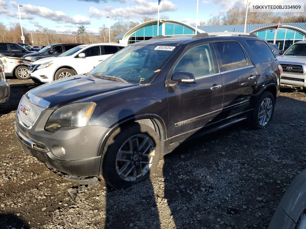 2011 GMC Acadia Denali VIN: 1GKKVTED0BJ334909 Lot: 80026354