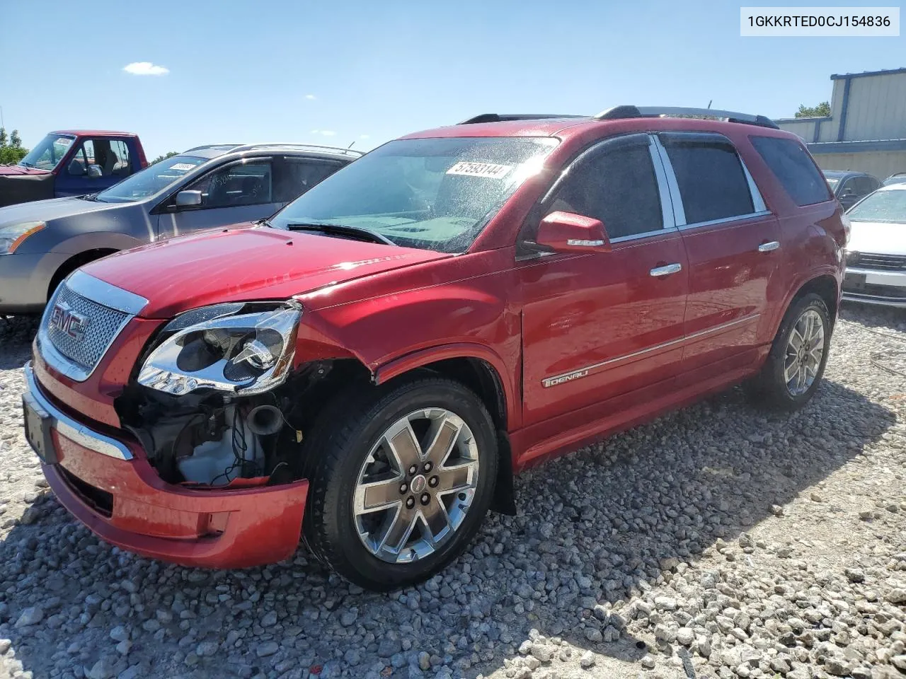 2012 GMC Acadia Denali VIN: 1GKKRTED0CJ154836 Lot: 57593144