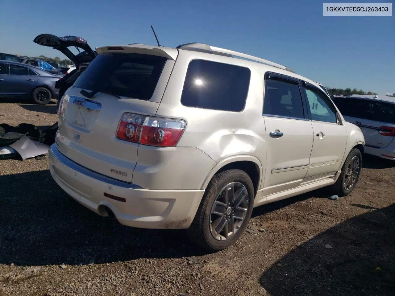 2012 GMC Acadia Denali VIN: 1GKKVTED5CJ263403 Lot: 71584554