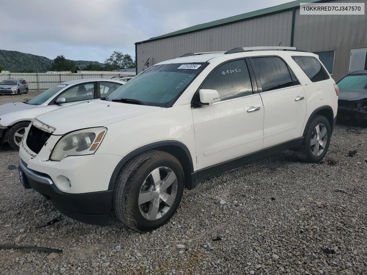 2012 GMC Acadia Slt-1 VIN: 1GKKRRED7CJ347570 Lot: 72343054