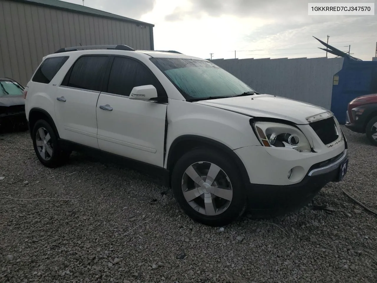 2012 GMC Acadia Slt-1 VIN: 1GKKRRED7CJ347570 Lot: 72343054