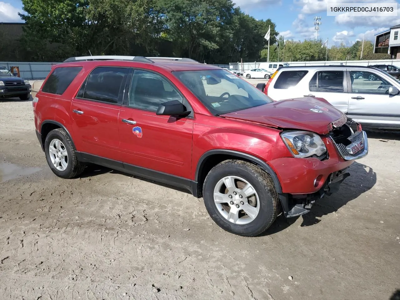 2012 GMC Acadia Sle VIN: 1GKKRPED0CJ416703 Lot: 72386494