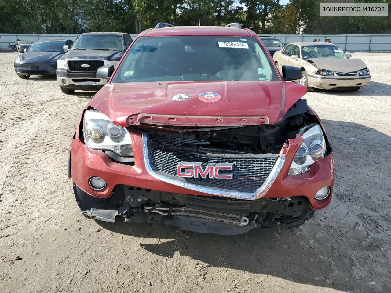 2012 GMC Acadia Sle VIN: 1GKKRPED0CJ416703 Lot: 72386494