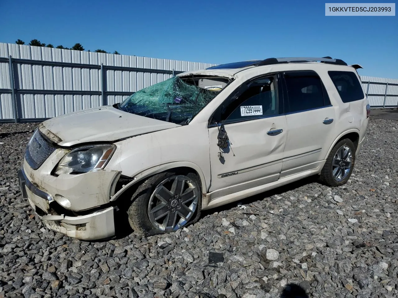 2012 GMC Acadia Denali VIN: 1GKKVTED5CJ203993 Lot: 72991444