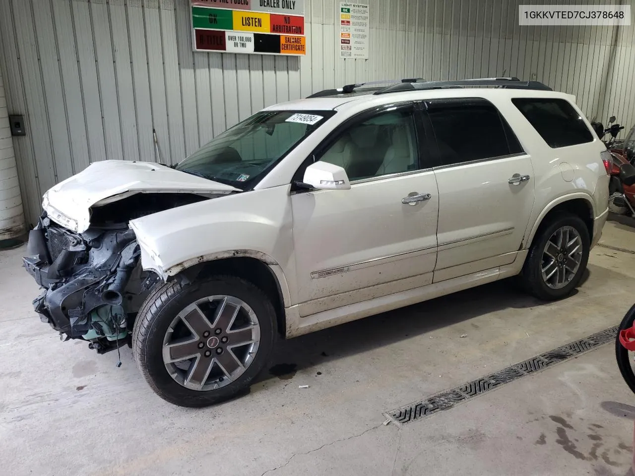 2012 GMC Acadia Denali VIN: 1GKKVTED7CJ378648 Lot: 73149054