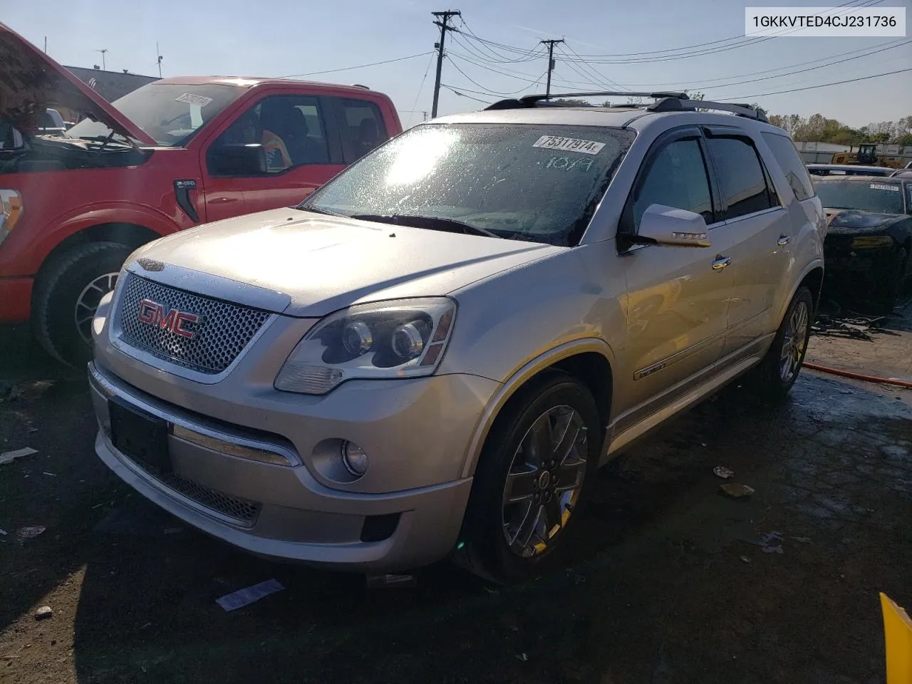 2012 GMC Acadia Denali VIN: 1GKKVTED4CJ231736 Lot: 75317974