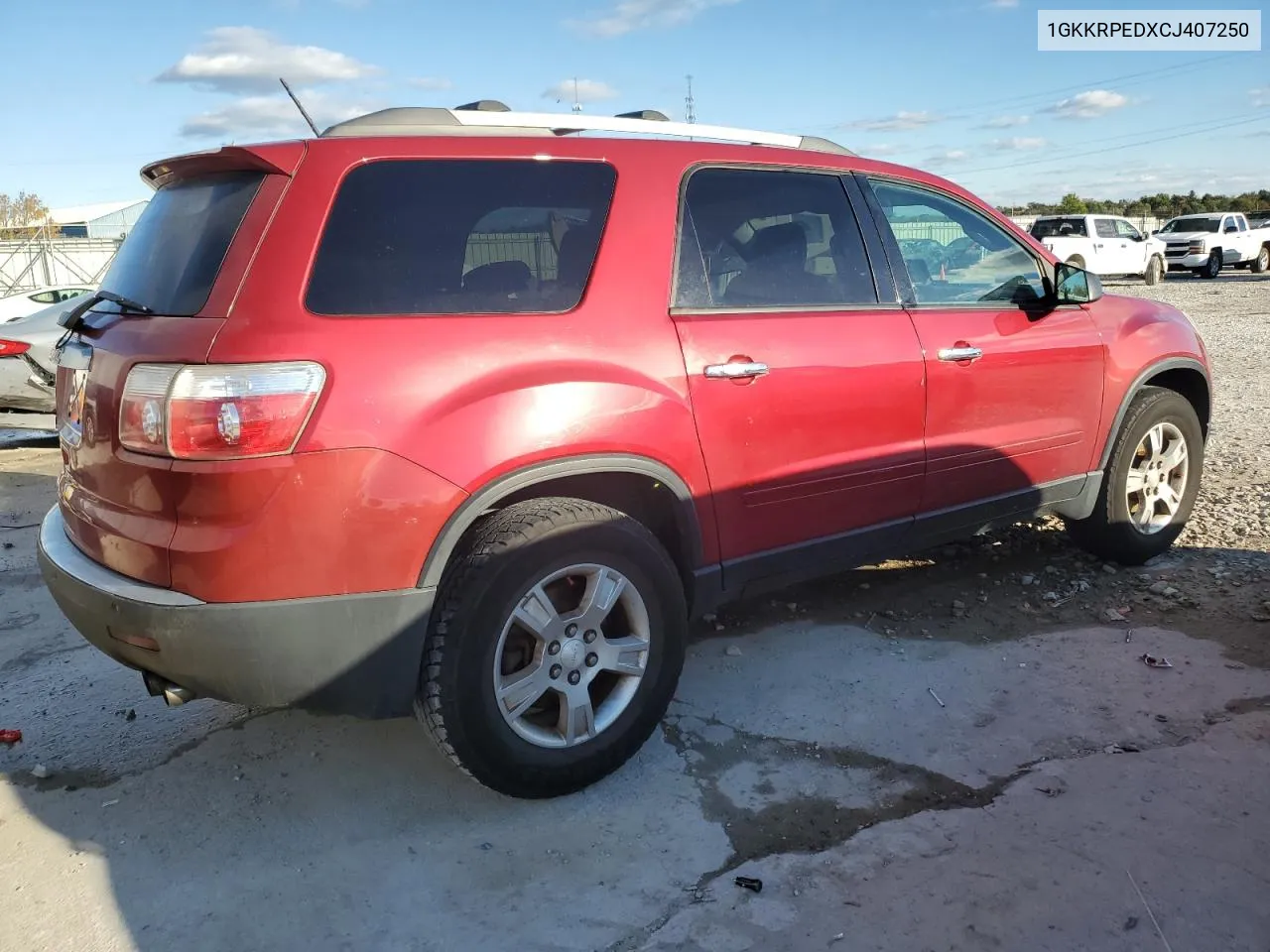 2012 GMC Acadia Sle VIN: 1GKKRPEDXCJ407250 Lot: 76030394