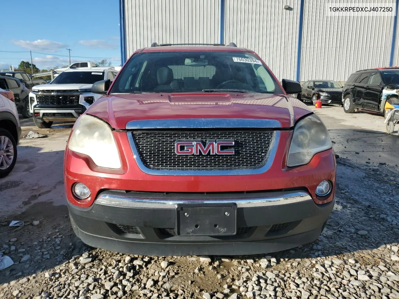 2012 GMC Acadia Sle VIN: 1GKKRPEDXCJ407250 Lot: 76030394