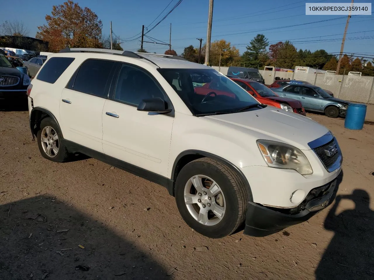 2012 GMC Acadia Sle VIN: 1GKKRPED3CJ359140 Lot: 77305514