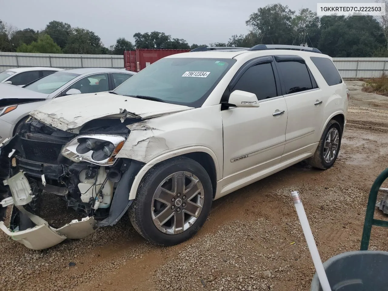 2012 GMC Acadia Denali VIN: 1GKKRTED7CJ222503 Lot: 79612334