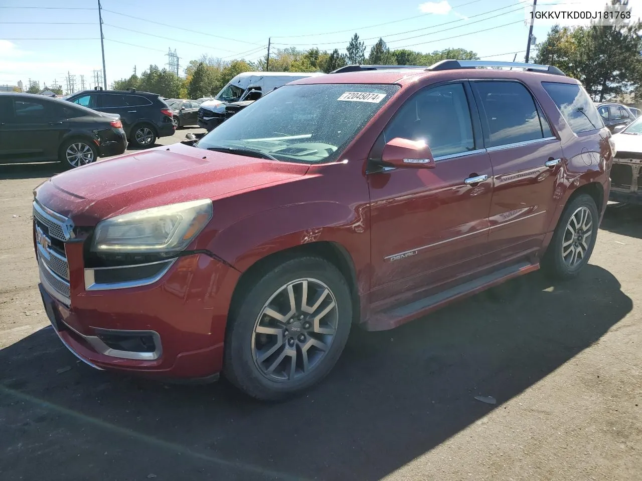 2013 GMC Acadia Denali VIN: 1GKKVTKD0DJ181763 Lot: 72045074