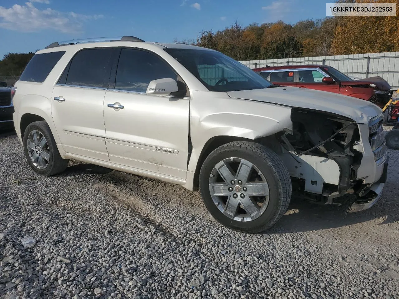 2013 GMC Acadia Denali VIN: 1GKKRTKD3DJ252958 Lot: 77800384