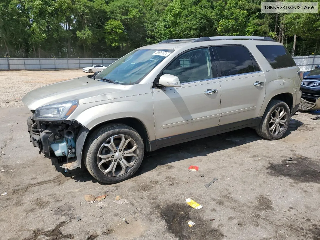 2014 GMC Acadia Slt-2 VIN: 1GKKRSKDXEJ317669 Lot: 55913614