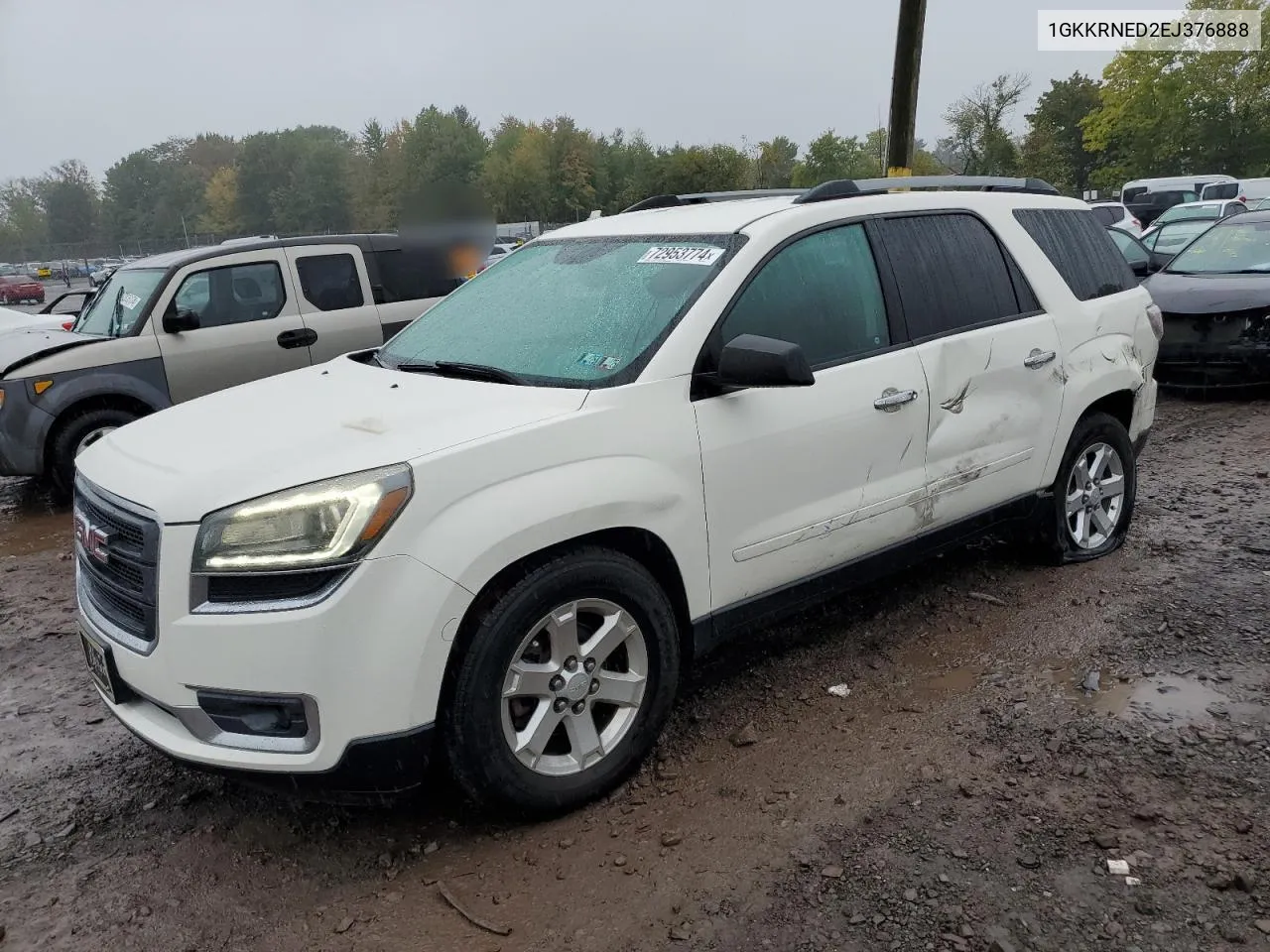 2014 GMC Acadia Sle VIN: 1GKKRNED2EJ376888 Lot: 72953774