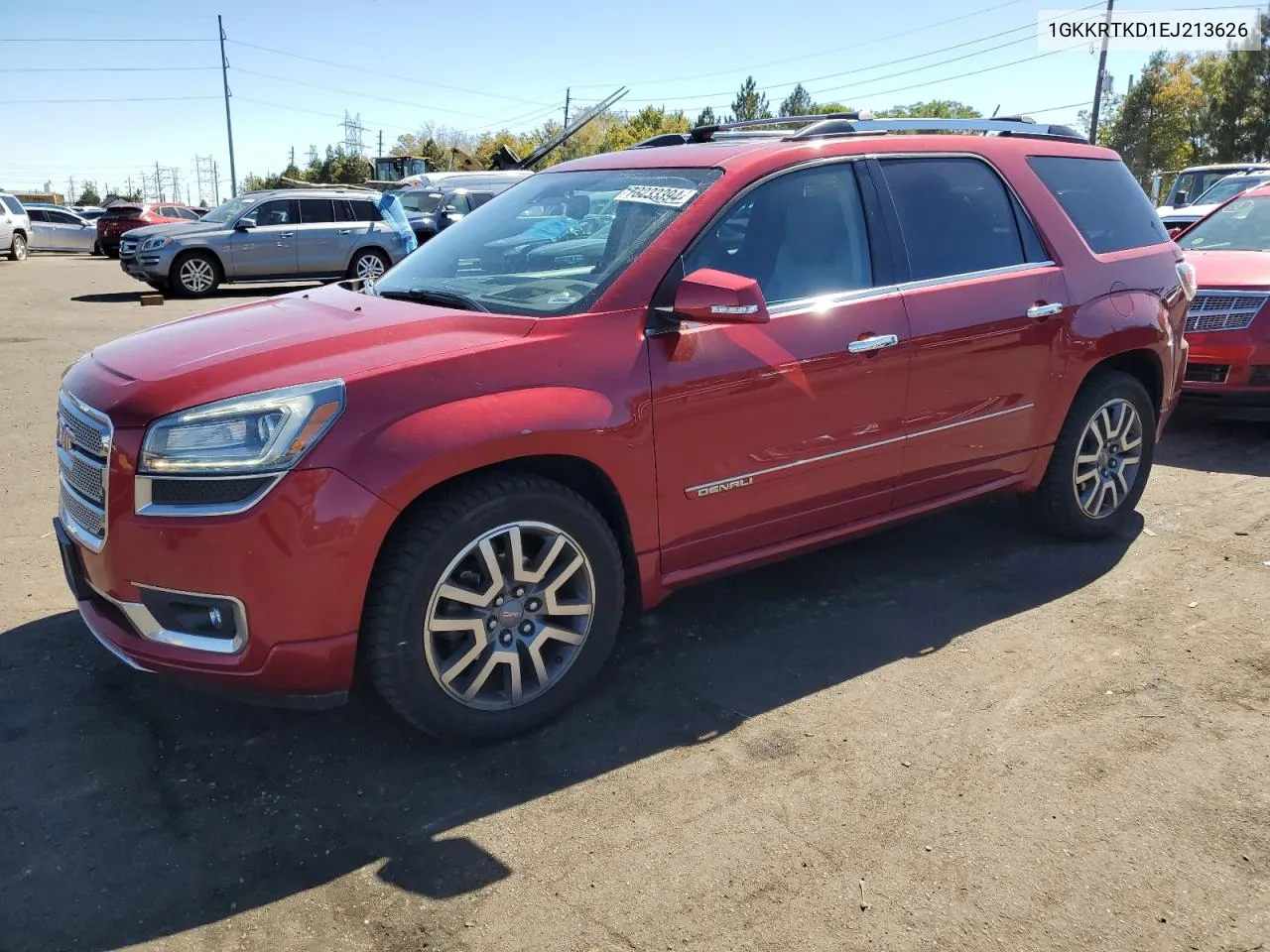 1GKKRTKD1EJ213626 2014 GMC Acadia Denali