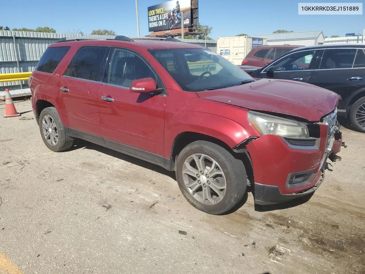 2014 GMC Acadia Slt-1 VIN: 1GKKRRKD3EJ151889 Lot: 75027074