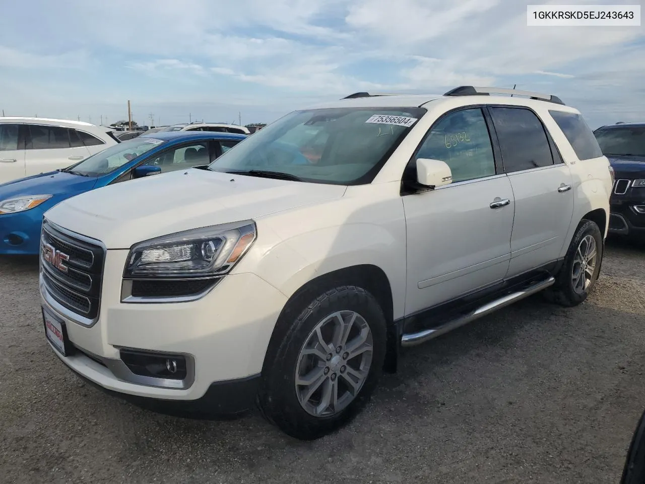 2014 GMC Acadia Slt-2 VIN: 1GKKRSKD5EJ243643 Lot: 75356504