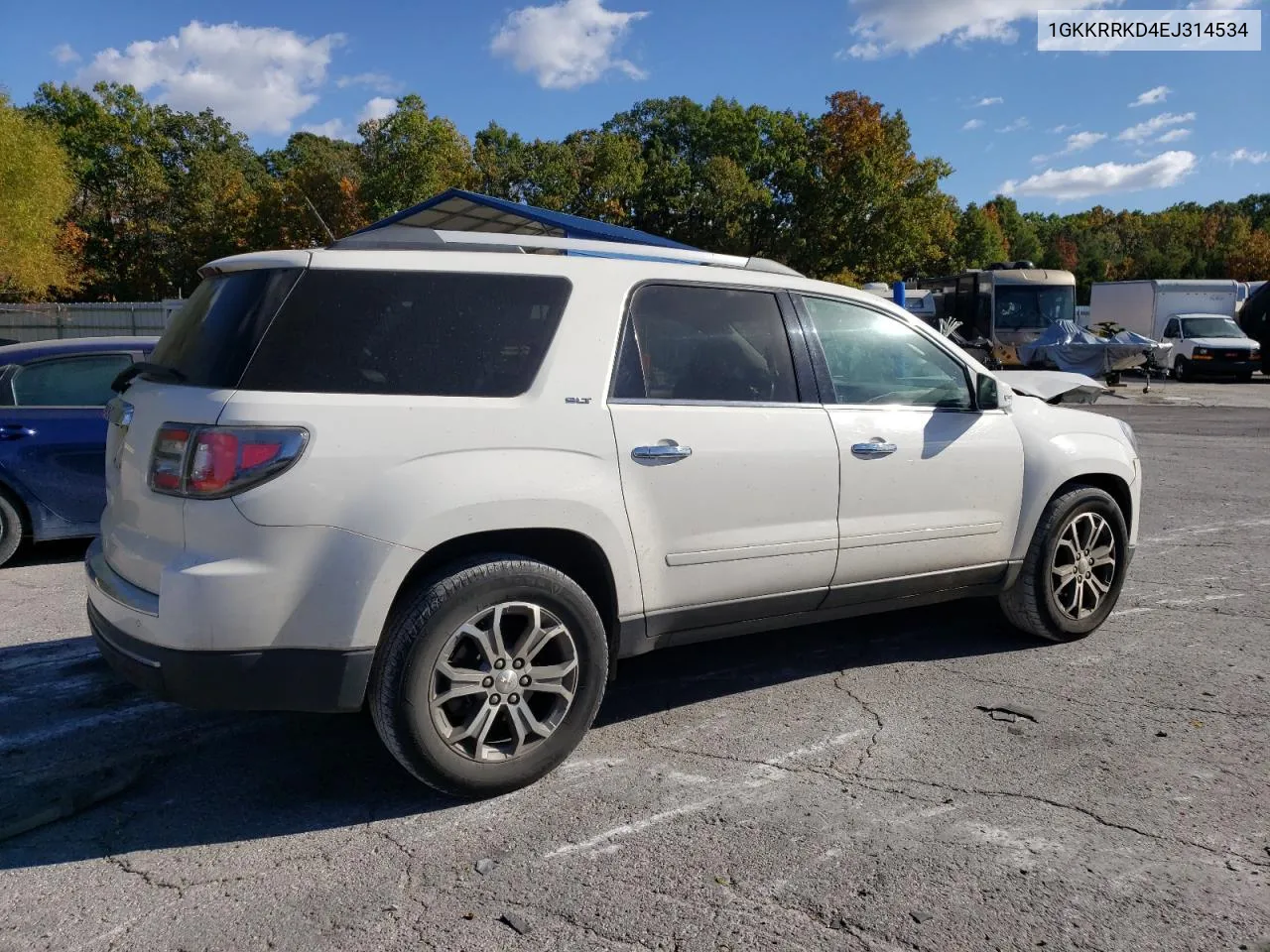 2014 GMC Acadia Slt-1 VIN: 1GKKRRKD4EJ314534 Lot: 75409194