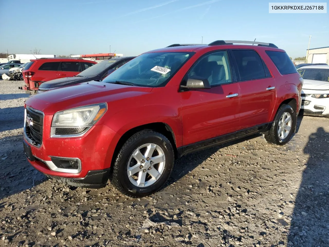 2014 GMC Acadia Sle VIN: 1GKKRPKDXEJ267188 Lot: 76605684