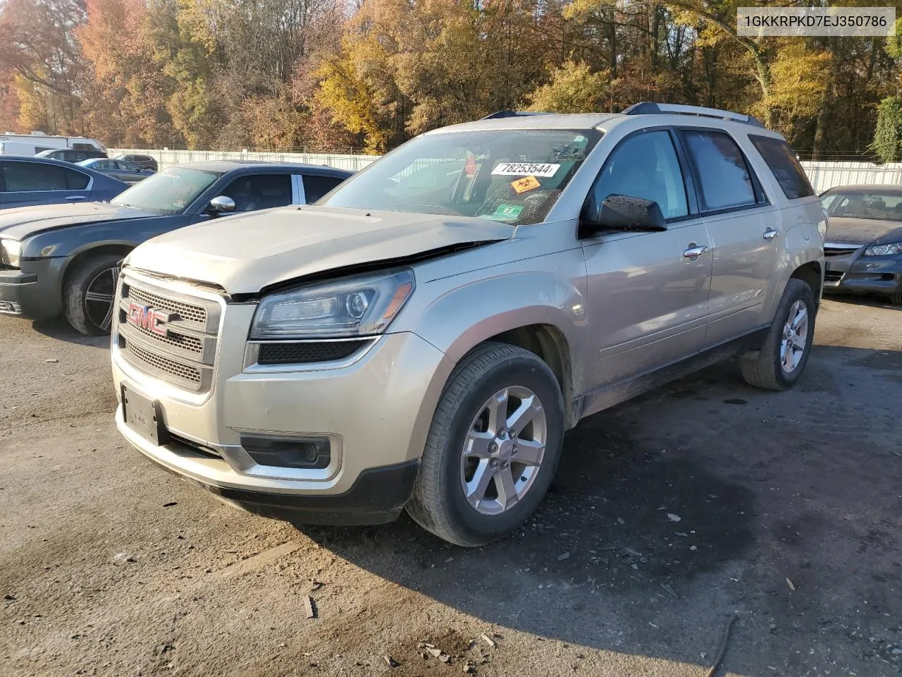 2014 GMC Acadia Sle VIN: 1GKKRPKD7EJ350786 Lot: 78253544