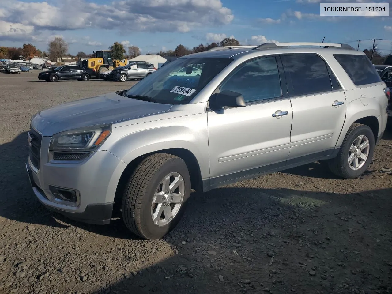 2014 GMC Acadia Sle VIN: 1GKKRNED5EJ151204 Lot: 78361594