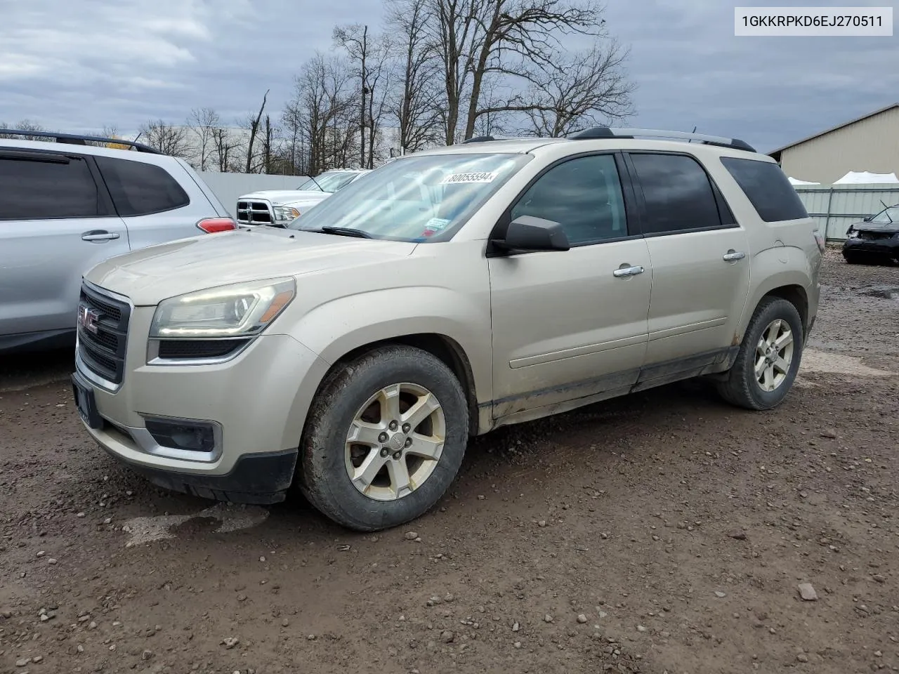 2014 GMC Acadia Sle VIN: 1GKKRPKD6EJ270511 Lot: 80055594