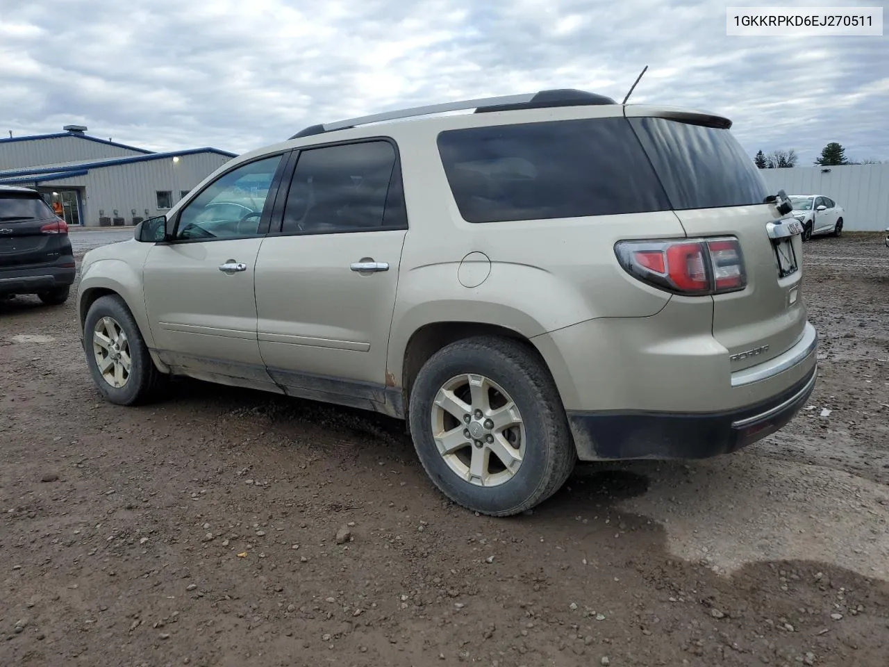 2014 GMC Acadia Sle VIN: 1GKKRPKD6EJ270511 Lot: 80055594